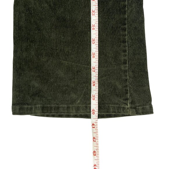 St. John's Bay Corduroy Pants Olive Green Straight Leg Women's 12 Cozy Classic - Picture 10 of 15